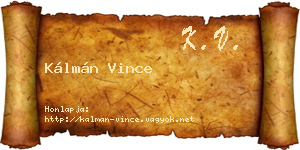 Kálmán Vince névjegykártya