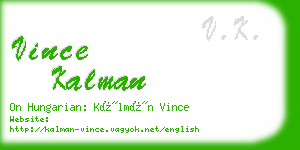 vince kalman business card